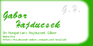 gabor hajducsek business card